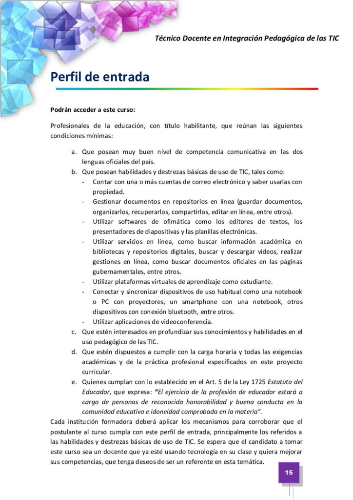 thumbnail of Perfil Técnico Docente en Integración Pedagógica de lasTIC